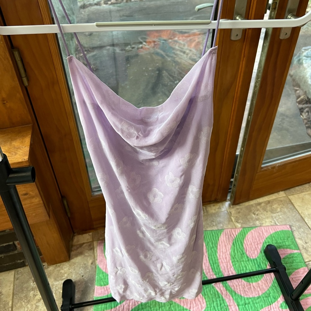 MOTEL ROCKS lilac floral mini dress